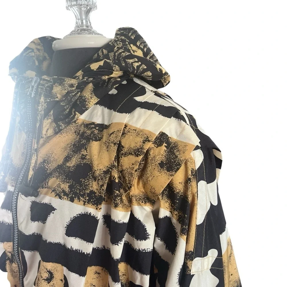 Vtg Obermeyer Gaper Day Women's Ski Jacket Abstract Animal Print Size 16